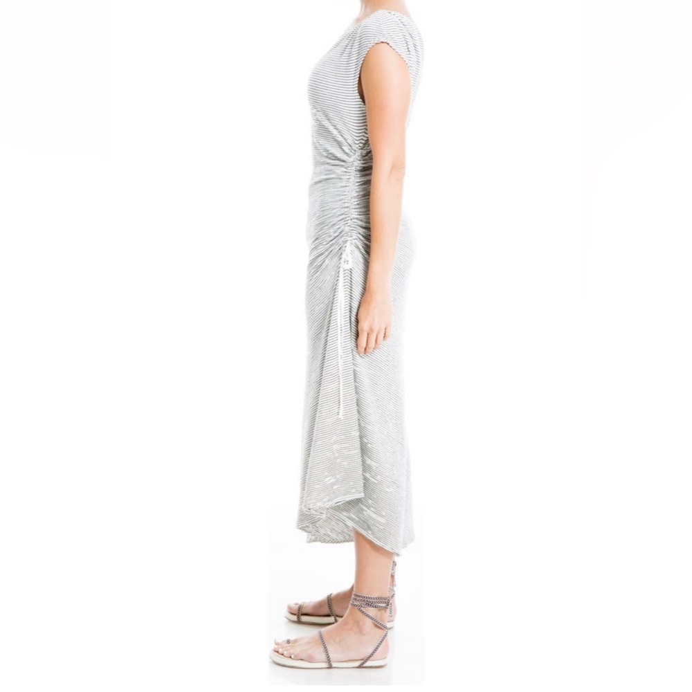 Black and white ruched midi/maxi dress